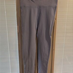 Ribbed High-Waisted Leggings in Light Blue